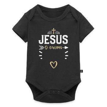 Jésus et les tambours - Jésus - Body à manches courtes Premium Bébé - noir - Devant