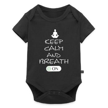 yoga, inhale, exhale - Baby Premium Kurzarmbody - Schwarz - Vorne