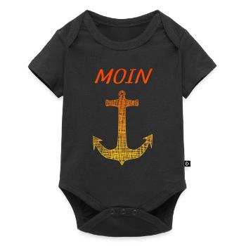 Moin - Baby Premium Kurzarmbody - Schwarz - Vorne