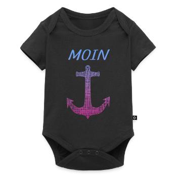 Moin - Baby Premium Kurzarmbody - Schwarz - Vorne
