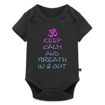 Yoga, Yogaspruch, Namaste, Om - Baby Premium Kurzarmbody - Schwarz - Vorne