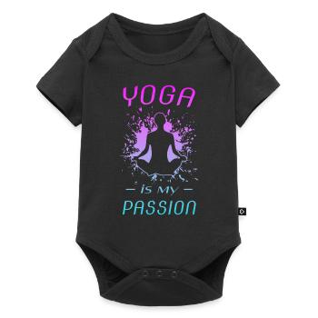 YOGA - Baby Premium Kurzarmbody - Schwarz - Vorne