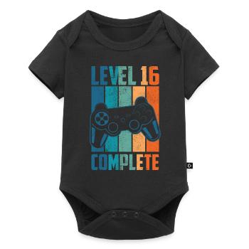 16. Geburtstag Level 16 Complete jahre Geschenk - Baby Premium Kurzarmbody - Schwarz - Vorne