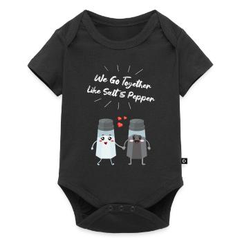 Salt and pepper shaker pair gift for chefs - Baby Premium short-sleeve bodysuit - black - Front
