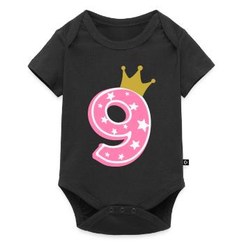 9 Krone 9th birthday 9 years - Baby Premium short-sleeve bodysuit - black - Front