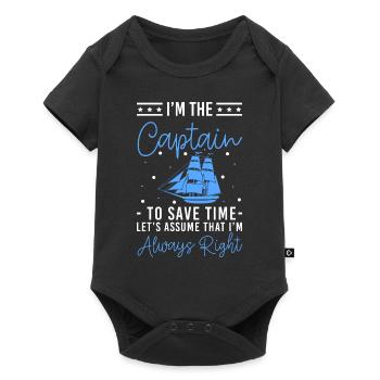 Sailing Ship Sailor Skipper Cruise - Baby Premium short-sleeve bodysuit - black - Front