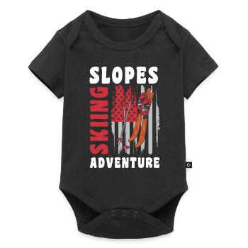 Sports d’hiver Vacances d’hiver Pistensau Skieur - Body à manches courtes Premium Bébé - noir - Devant