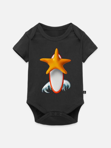Seesterne Surfbrett - Baby Premium Kurzarmbody - Schwarz