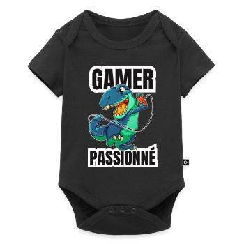 gamer passionné - Body à manches courtes Premium Bébé - noir - Devant