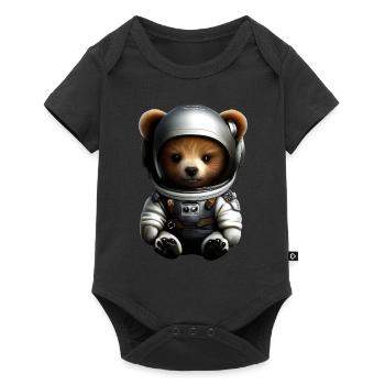 Bear in astronaut costume - Baby Premium short-sleeve bodysuit - black - Front