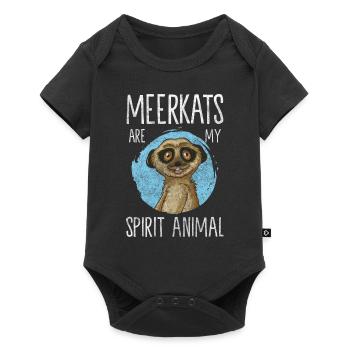 Meerkat Animal Fur Safari - Baby Premium short-sleeve bodysuit - black - Front