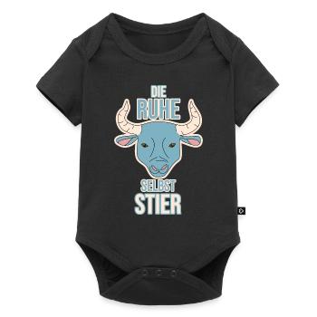 Sternzeichen Stier Horoskop Tier - Baby Premium Kurzarmbody - Schwarz - Vorne
