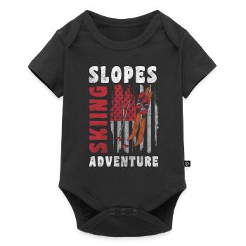 Snowboarding Slope Winter - Baby Premium short-sleeve bodysuit - black - Front