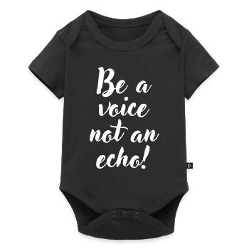 Be a voice not an echo - Baby Premium short-sleeve bodysuit - black - Front