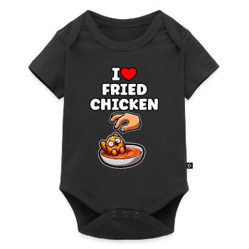 Poulet frit Ailes de poulet Poulet Cadeau - Body à manches courtes Premium Bébé - noir - Devant