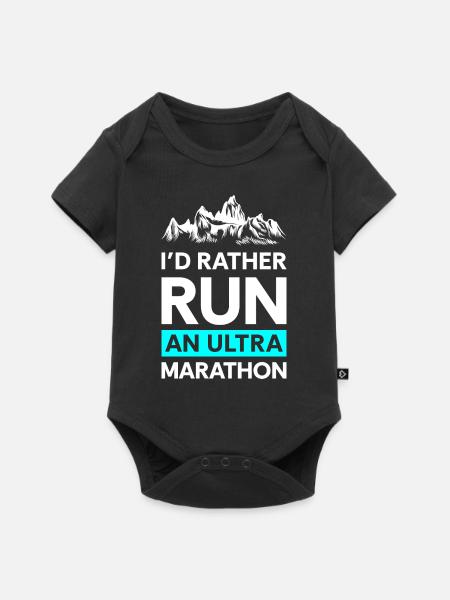 Marathon Ausdauer Jogger Sprint - Baby Premium Kurzarmbody - Schwarz
