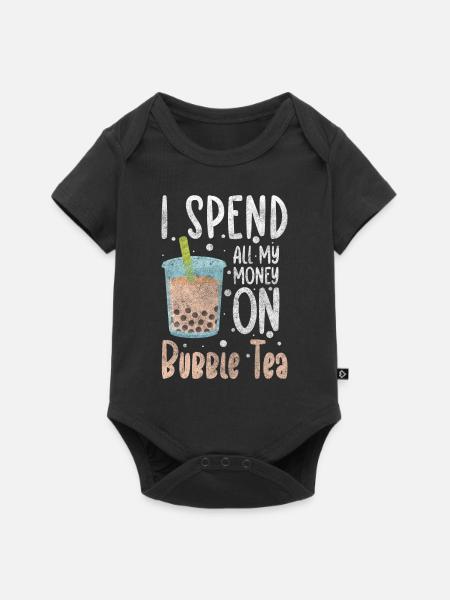 Bubble Tea Süß - Baby Premium Kurzarmbody - Schwarz