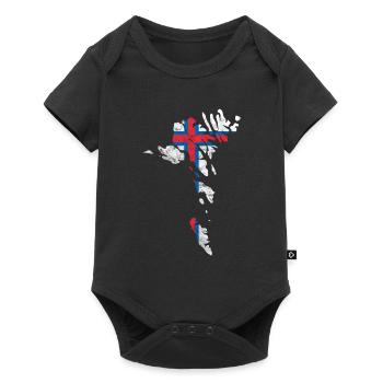 Faroe Islands Flag Silhouette Scandinavia Travel - Baby Premium short-sleeve bodysuit - black - Front