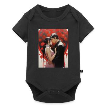 Japanese Manga Couple - Baby Premium short-sleeve bodysuit - black - Front