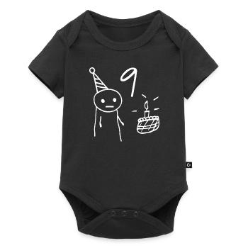 9 years old - 9th Birthday Fun 9 Year Old Gift - Baby Premium short-sleeve bodysuit - black - Front