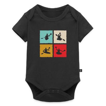 Kanupolo Canoe Polo Spieler Retro Style - Baby Premium Kurzarmbody - Schwarz - Vorne