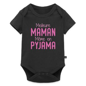 Beste Mutter Pyjama Geschenk Frau Humor - Baby Premium Kurzarmbody - Schwarz - Vorne