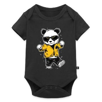 Dancing Panda Bear - Baby Premium short-sleeve bodysuit - black - Front