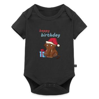 joyeux anniversaire Mammut enfants Elephant Dino Prehistoric Times - Body à manches courtes Premium Bébé - noir - Devant