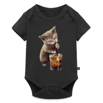 CAT & SOFT DRINK 2017 - Baby Premium short-sleeve bodysuit - black - Front