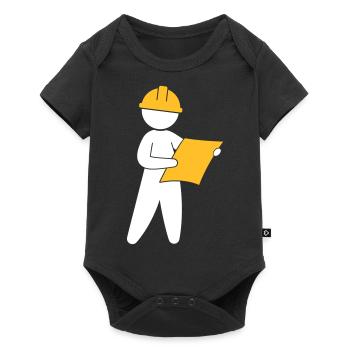 Ein Ingenieur auf einer Baustelle - Baby Premium Kurzarmbody - Schwarz - Vorne