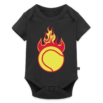 tennis flamme flame feu balle 1110 - Baby Premium short-sleeve bodysuit - black - Front
