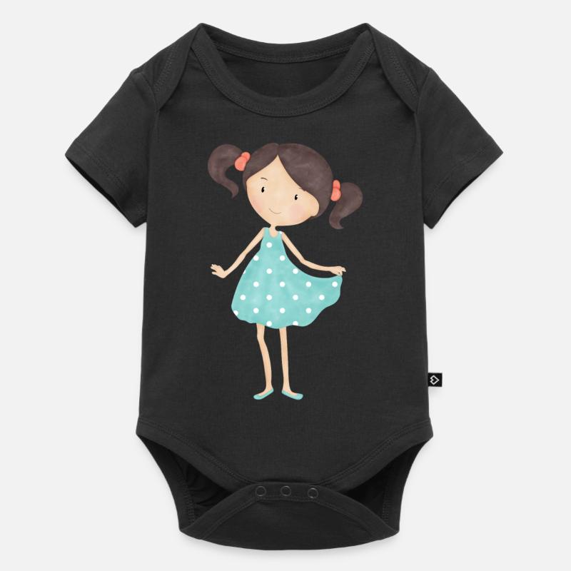 Mädchen - Baby Premium Kurzarmbody - Schwarz