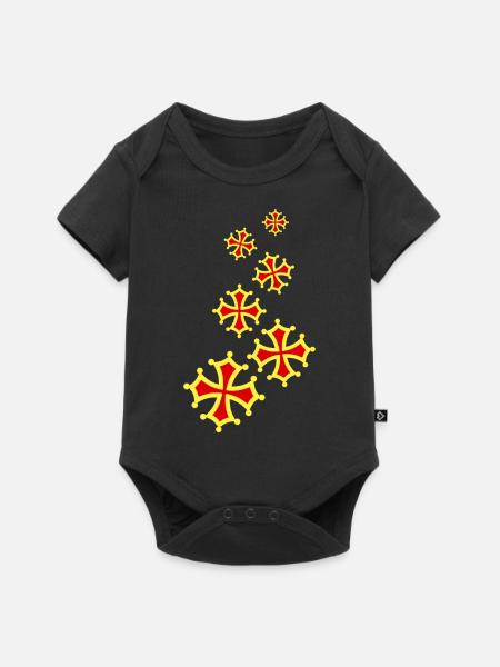 occitania Quer 6 - Baby Premium Kurzarmbody - Schwarz