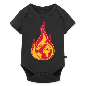 planète terre en feu accueil changement climatique mondial erw - Body à manches courtes Premium Bébé - noir - Devant