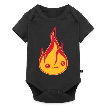 cute face cute little cartoon cartoon fire f - Baby Premium short-sleeve bodysuit - black - Front