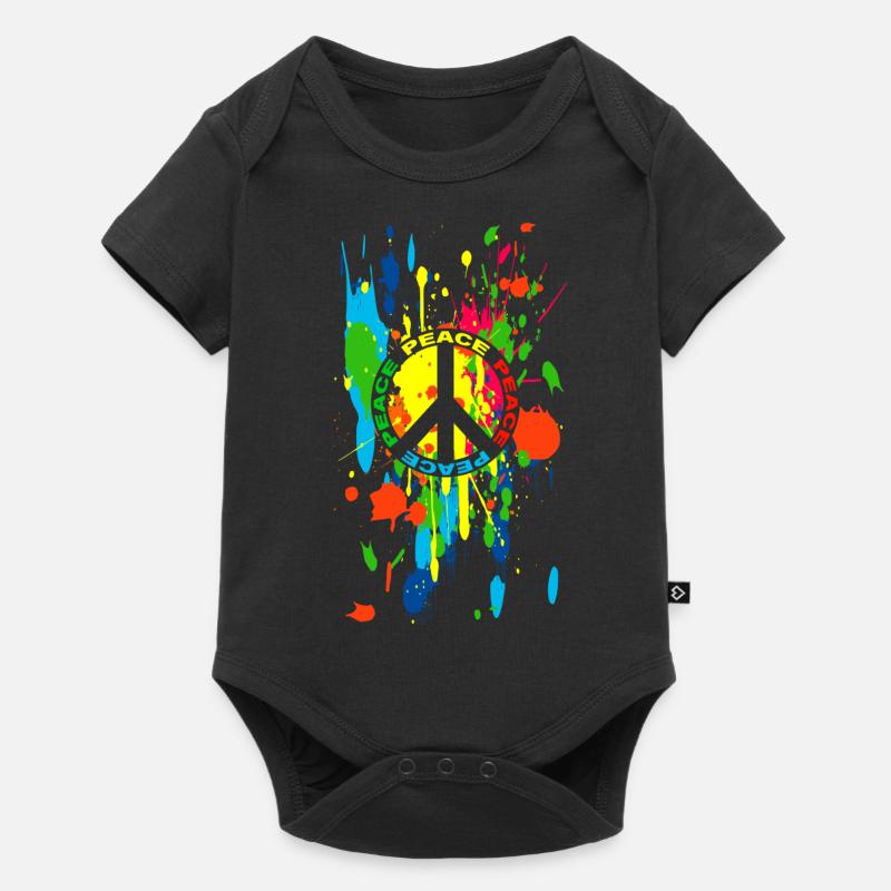 peace symbol 55 - Body à manches courtes Premium Bébé - noir