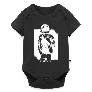 Astronaute rock cool guy avec casque motocycliste - Body à manches courtes Premium Bébé - noir - Devant