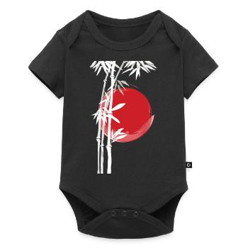 Japan Asia Bamboo Sun Kanji simple nature - Baby Premium short-sleeve bodysuit - black - Front