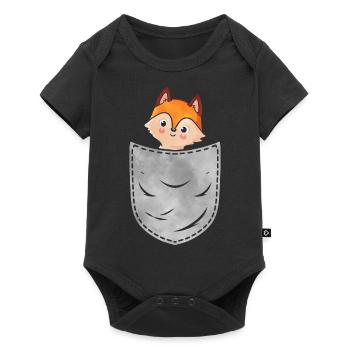 Pocket Fox Animal In Your Pocket Fox - Baby Premium Kurzarmbody - Schwarz - Vorne