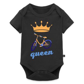 Reine du vélo - Body à manches courtes Premium Bébé - noir - Devant