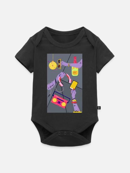 Partei - Baby Premium Kurzarmbody - Schwarz