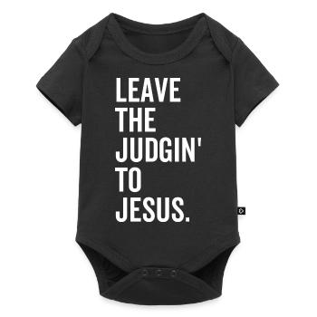 Überlasse das Judgin' Jesus - Baby Premium Kurzarmbody - Schwarz - Vorne
