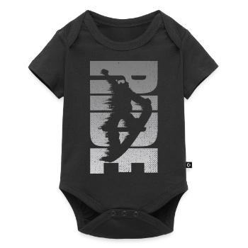 Snowboard Rétro Snowboarder Ride En Détresse - Body à manches courtes Premium Bébé - noir - Devant