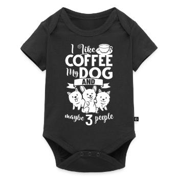 Cafetière Chien Machine Puppy Cup Grains - Body à manches courtes Premium Bébé - noir - Devant