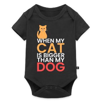 my cat is bigger than dogs - Baby Premium short-sleeve bodysuit - black - Front