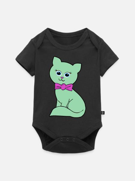 kitty - Baby Premium Kurzarmbody - Schwarz