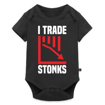 Trade Stonks Trading Day Investor Day - Baby Premium short-sleeve bodysuit - black - Front