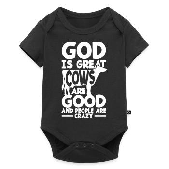 Dieu est grand Les vaches sont bonnes et les gens sont fous - Body à manches courtes Premium Bébé - noir - Devant
