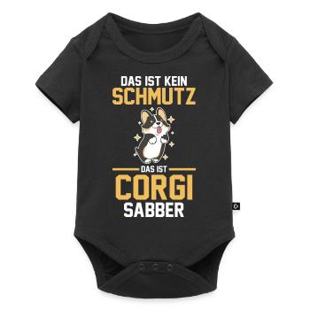 Hund Corgi - Baby Premium Kurzarmbody - Schwarz - Vorne