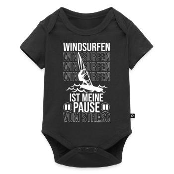 Windsurfer Windsurfing Zum Windsurfen geboren - Baby Premium Kurzarmbody - Schwarz - Vorne